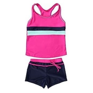 JerrisApparel Little Girls' Summer Two Piece Boyshort Tankini Kids Swimsuit